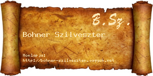 Bohner Szilveszter névjegykártya