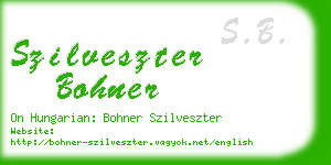 szilveszter bohner business card